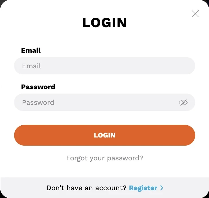 Level Up Casino Login Interface